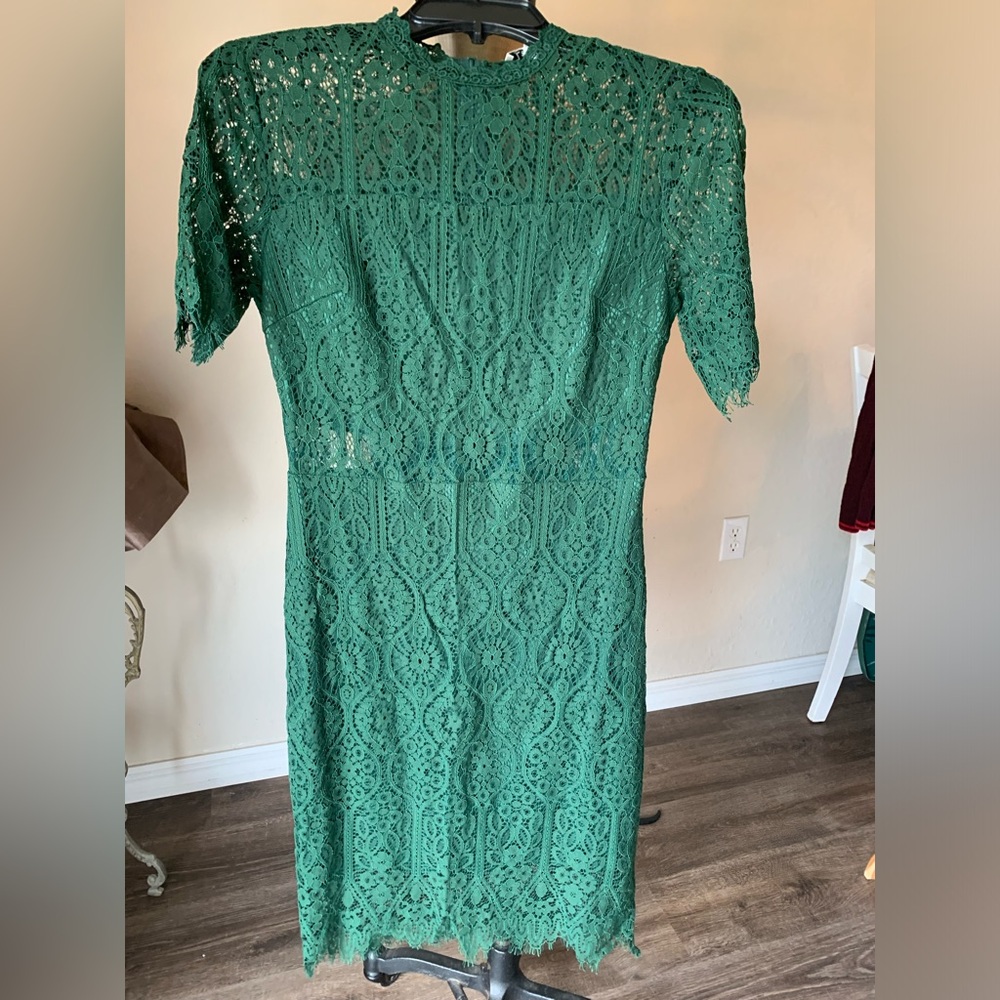 zalalus Elegant Green Lace Dress size 6 new with tags